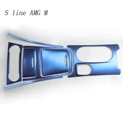 Car styling Central Storage box frame trim Water Cup panel trim Covers Stickers for Mercedes Benz CLA C117 GLA X156 A Class RHD