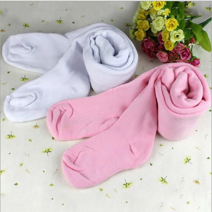 Cheap Winter Thickest Warm Pink White Cotton Blends Ballet Dance Tights Baby Tights Pink White Footless Baby Ballet Tights