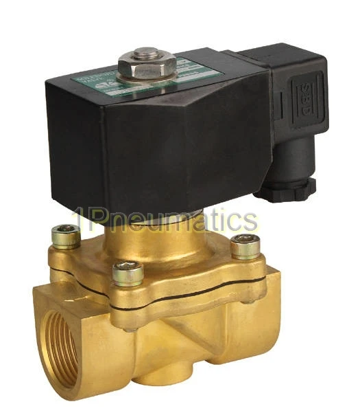 Free Shipping 1'' 2-Way Brass Solenoid Valve NBR Seals DIN Gas Air Water Oil Electric Pneumatic DC12V,DC24V,AC110V or AC220V