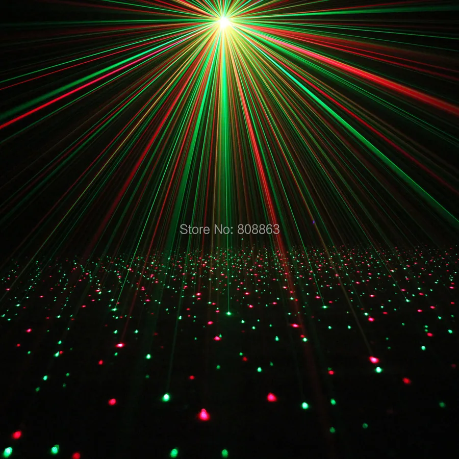 ESHINY Remote R&G Laser Full Stars Pattern Projector Blue Led Bar DJ Dance Disco Family Party Lighting Effect Light Show T130D4