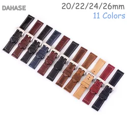 20mm 22mm 24mm 26mm Genuine Leather Watch Strap Crocodile Glossy Matte Cowhide Replacement Watch Band Wrist Bracelet with Pins