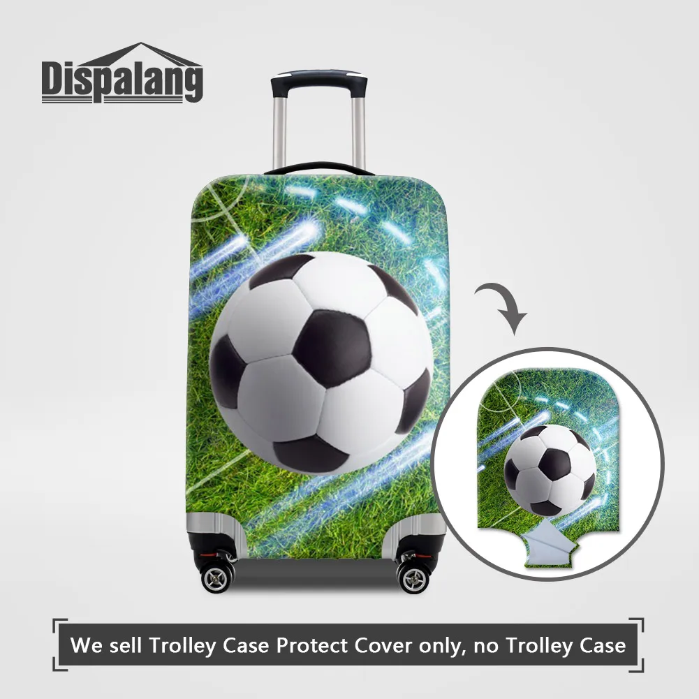 Dispalang Footballs Soccers Printing Luggage Protective Covers For 18-32 Inch Suitcase Waterproof Dust Mens Travel On Road Cover