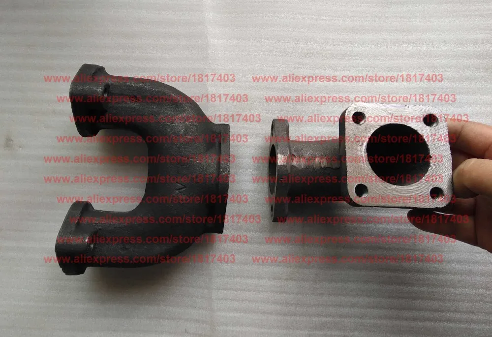 TY295I.10.2-1 Exhaust manifold + TY295I.10.2-2 Connecting pipe, Jiangdong engine parts, TY295IT, TY2100IT, JD2102, 2JD32, JD2110