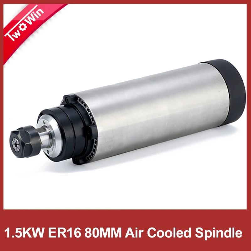 1.5KW Air Cooled Spindle Motor 220v ER16 80MM Milling CNC Spindle with 4pcs Bearing for CNC Engraving Machine