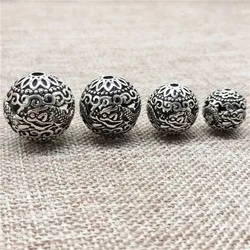 Sterling Silver Dragon Round Ball Bead 8mm 10mm 13.5mm 15.5mm for Bracelet Necklace