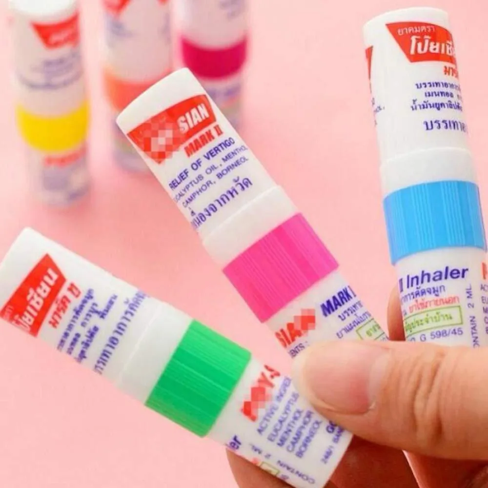 1Pc Thailand Herbal Nasal Nasal Inhaler Stick Mint Cylinder Essential Oil Nasal Inhaler Asthma Refreshing Aroma Oil Stick