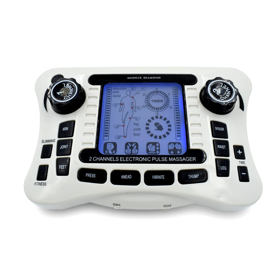 110-240V TENS Digital therapy Dual channel output EMS pain relief massager Electrical nerve muscle stimulator Physiotherapy