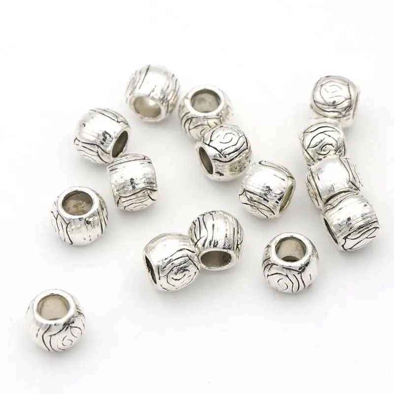 20pc Big Hole European Loose Spacer Metal Beads For Needlework Jewelry Making Diy Necklace Bracelet Accessories Wholesale