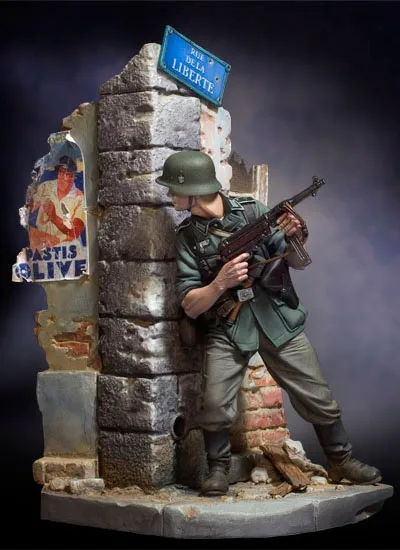 Unpainted Kit 1/18 90mm street battle  90mm France, new  figure Historical  Resin Figure miniature garage kit