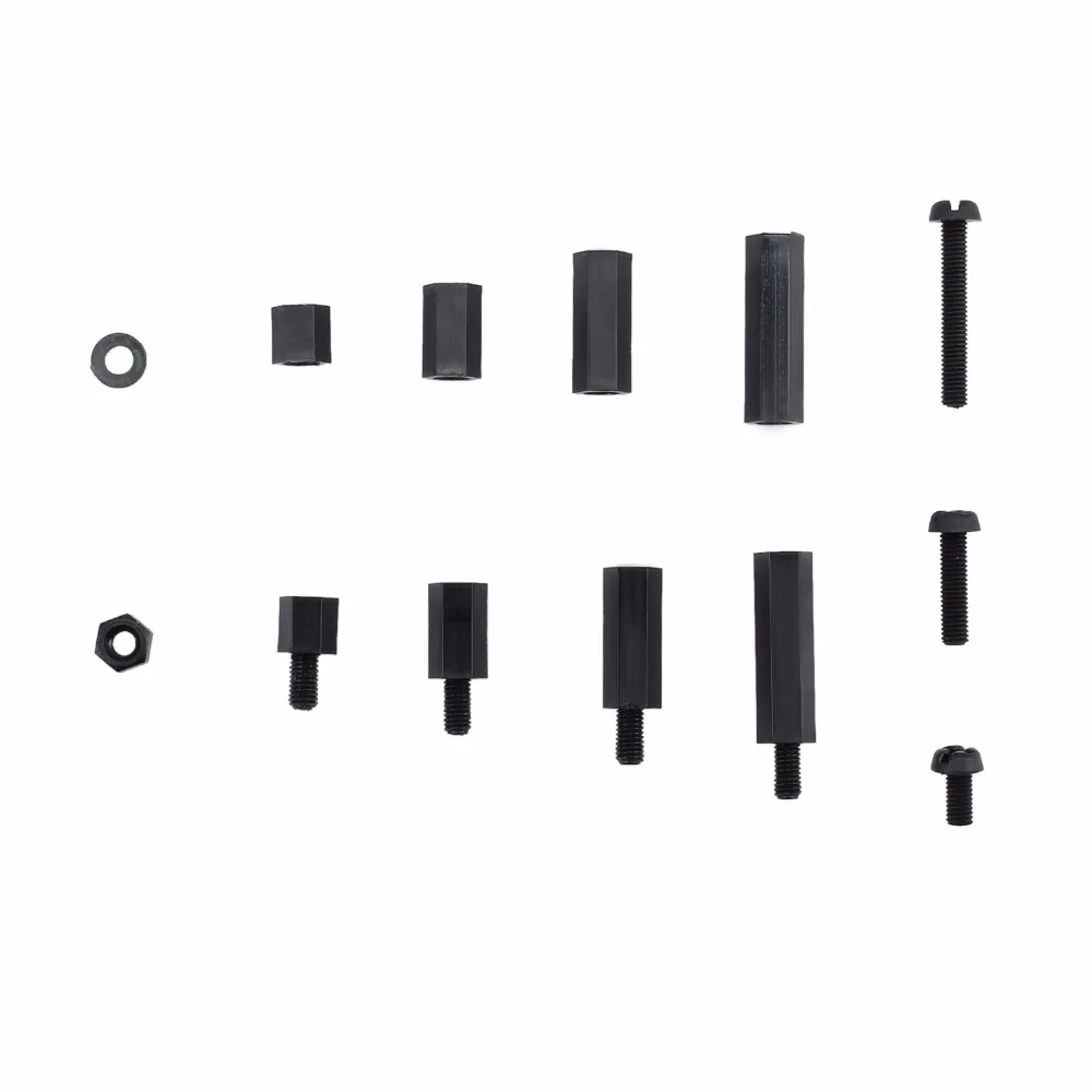 GARLLEN 260pcs M3 Hex Socket Screw Set Nylon Plastic Flat Round Cap Head Screws Bolts and Nuts Assortment Kit with Storage Box