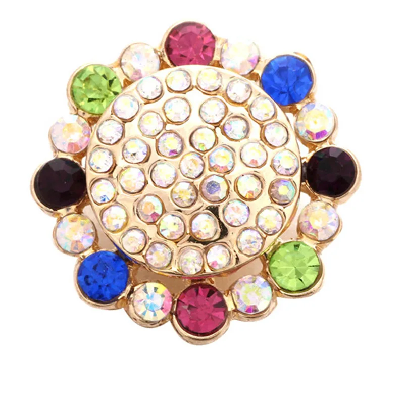 Wholesale metal Rhinestone Snap Buttons W083 heart Alloy Diy Jewelry fit 18mm Snap button Necklaces/Bracelets for women