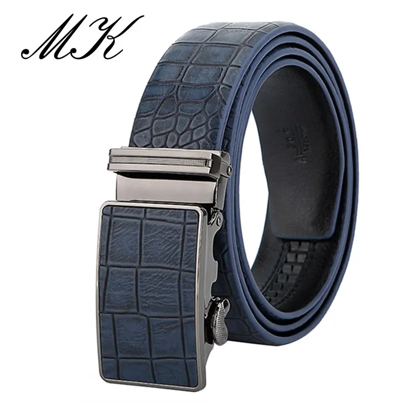 MaiKun Men\'s Automatic Belts For Men Leather Belt For Business Casual Crocodile Pattern Belt