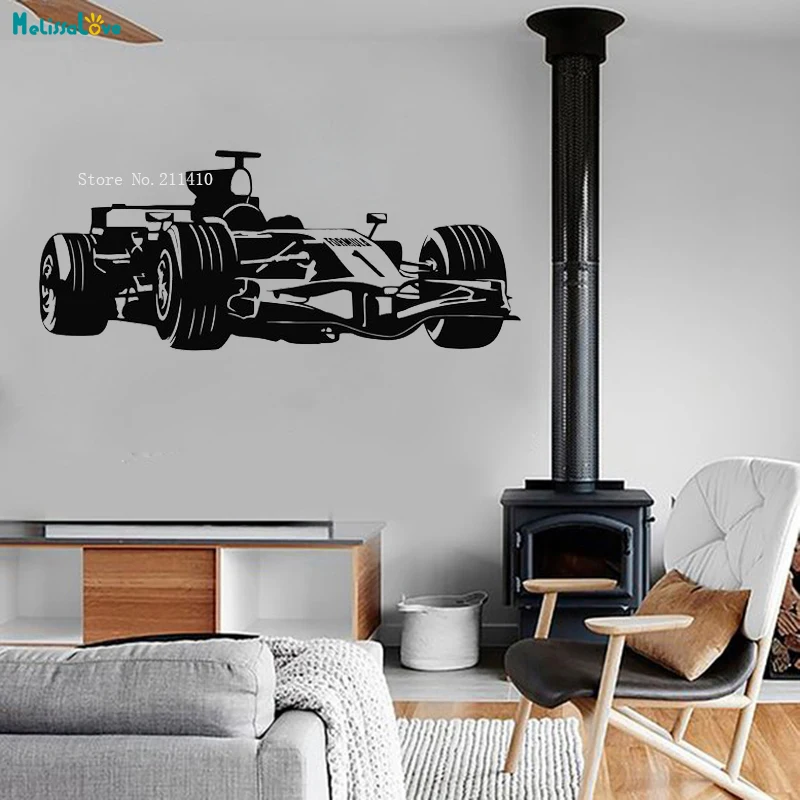 Stimulating Vinyl Wall Decal Car Racing Formula Race Man Cave Home Decor Living Room Self-adhesive Sticker Gift YT1405