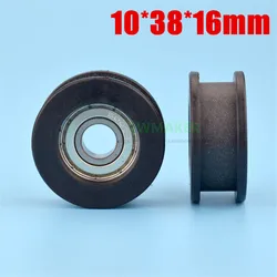 10pcs 10*38*16mm H groove pulley, 6000 package plastic nylon bearing pulley, elevator guide wheel