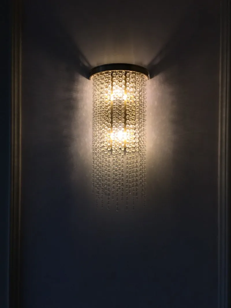 Large Star Hotel crystal lighting led wall light Fixture E14 Hallway project lighting  Balcony Bedroom wall sconce Mirror Lamp image 6