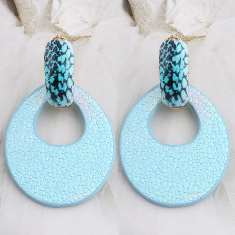 NeeFu WoFu Flash Leather Earrings Big for Woman Water Drop Earring Large Long Brincos Oorbellen Leopard Wholesale Accessories