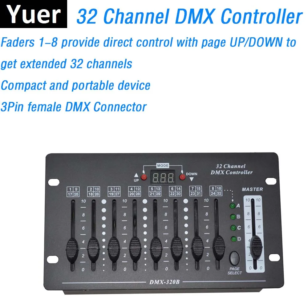 

2020 New DMX Controller 32 Channel Simple DMX Controller Stage Lighting Control Dj DMX Console For LED Par Moving Spotlight