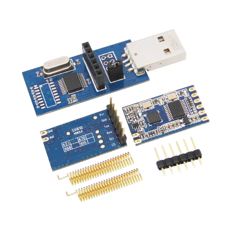 2 Stks/partij SV610-1400 M Rf Draadloze Module Kit (868 Mhz SV610-TTL + Usb Bridge Board + Lente antenne)