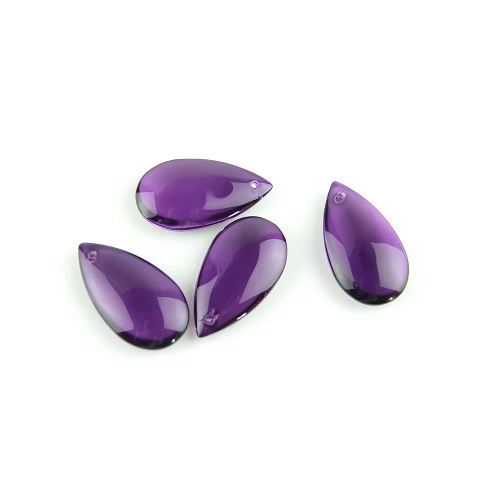 

30pcs/lot 38mm Dark Purple Color Water Drop In One Hole Teardrop Crystal Prism Lighting Parts For Party