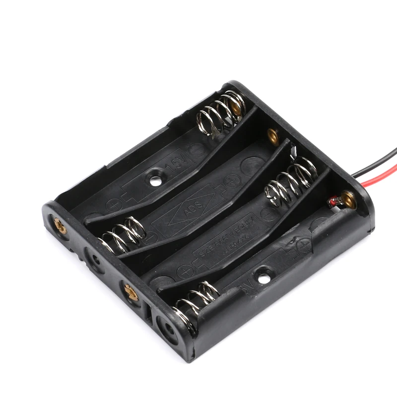 2xAAA 3xAAA 4xAAA 1,5 V caja de almacenamiento de batería de resorte negro de plástico