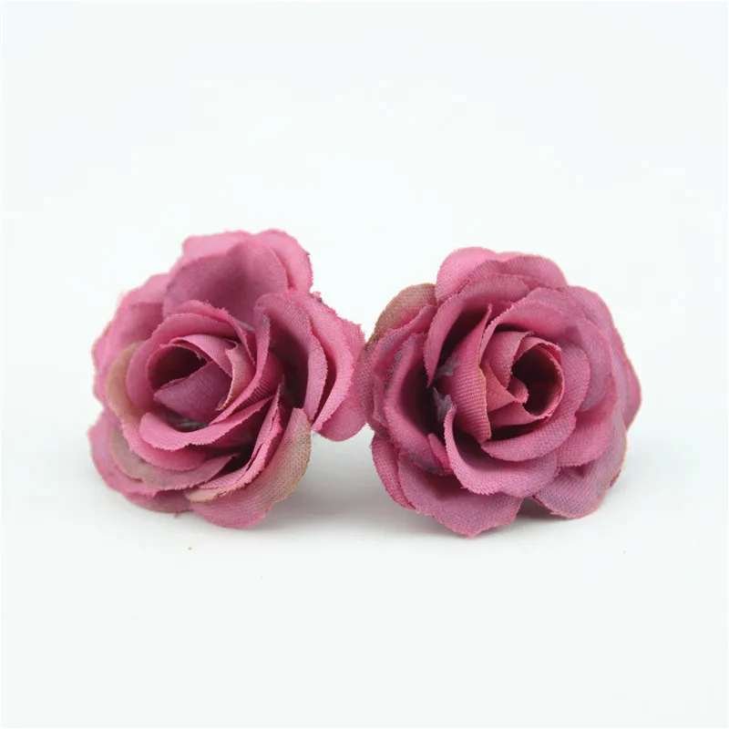 50pcs 2.5cm Mini Rose Cloth Artificial Flower For Wedding Party Home Room Decoration Marriage Shoes Hats Accessories Silk Flower