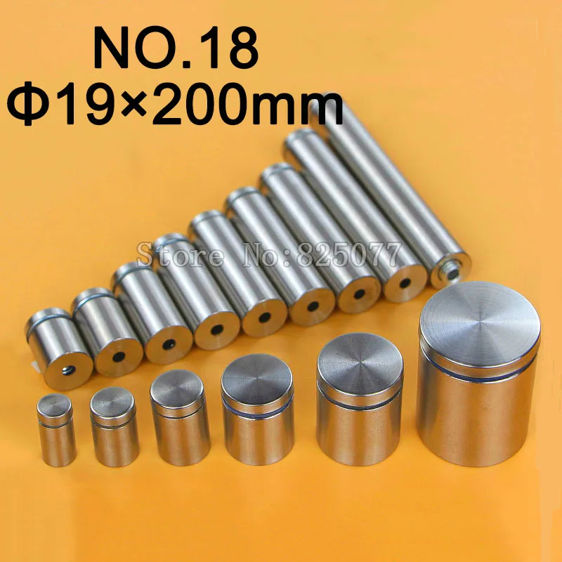 DHL 1000PCS Diameter 19x200mm Stainless Steel Standoffs Pin Nail Hollow Screw Acrylic Billboard Advertisement Fixing Screw KF960