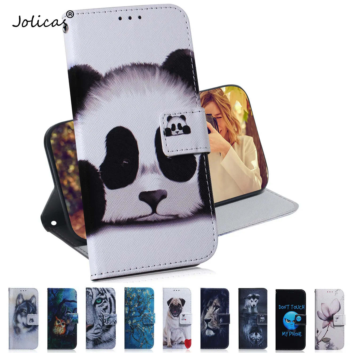 3A XL Book Cases For carcaso Google Pixel 3A XL Tiger Case PU Leather Flip Wallet Case sFor Coverage Google para Pixel 3A XL