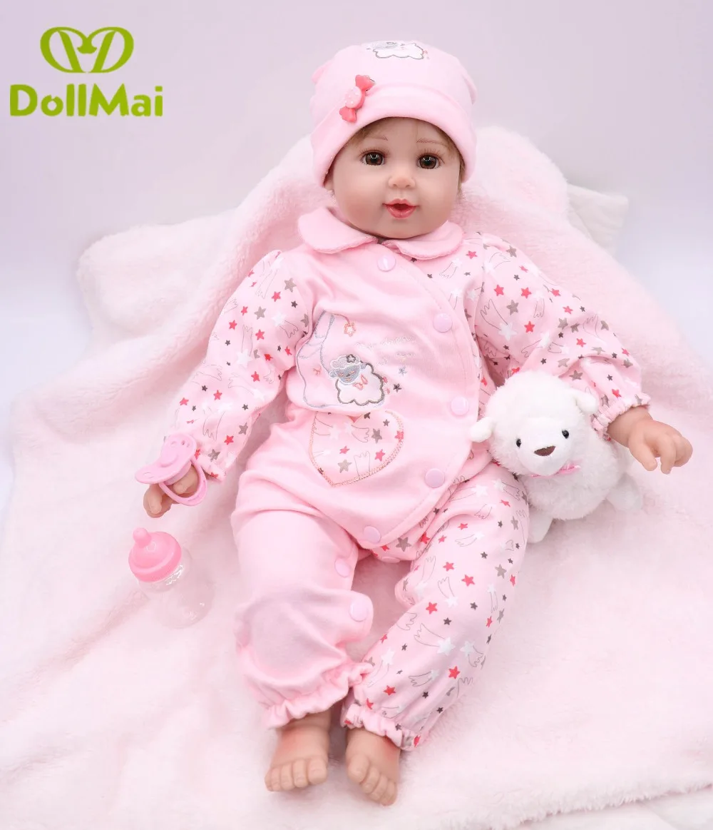 

50CM Realistic Finished Bebe Reborn Silicone Vinyl Cloth Body Doll Premature Handmade Toy For Girls Christmas Gift