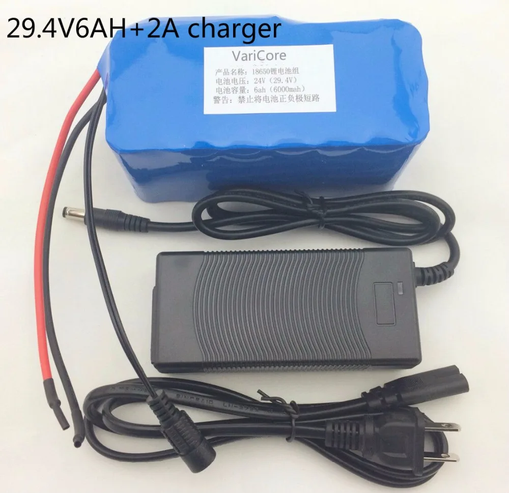 

24V 6Ah 7S3P 18650 Battery lithium battery 29.4v 6000mah electric bicycle moped /electric/lithium ion battery pack+2A charger