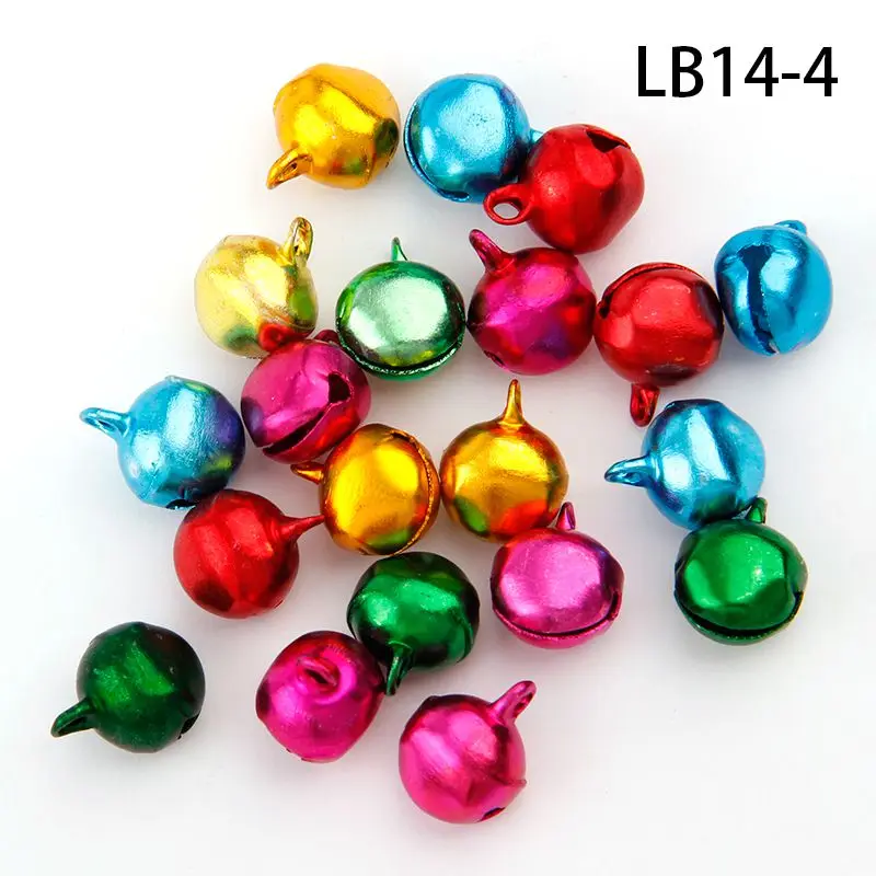 Wholesale100pc/50pc 6/8/10/12MM mieszane kolory luźne koraliki małe Jingle Bells prezent dekoracja bożonarodzeniowa kolorowe DIYCrafts Handmade — zdjęcie 6