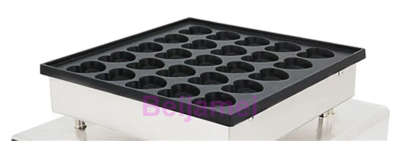 BEIJAMEI 25-луночная машина для кексов в форме сердца, электрическая машина для выжигания меди, вафельная машина Poffertjes в форме сердца