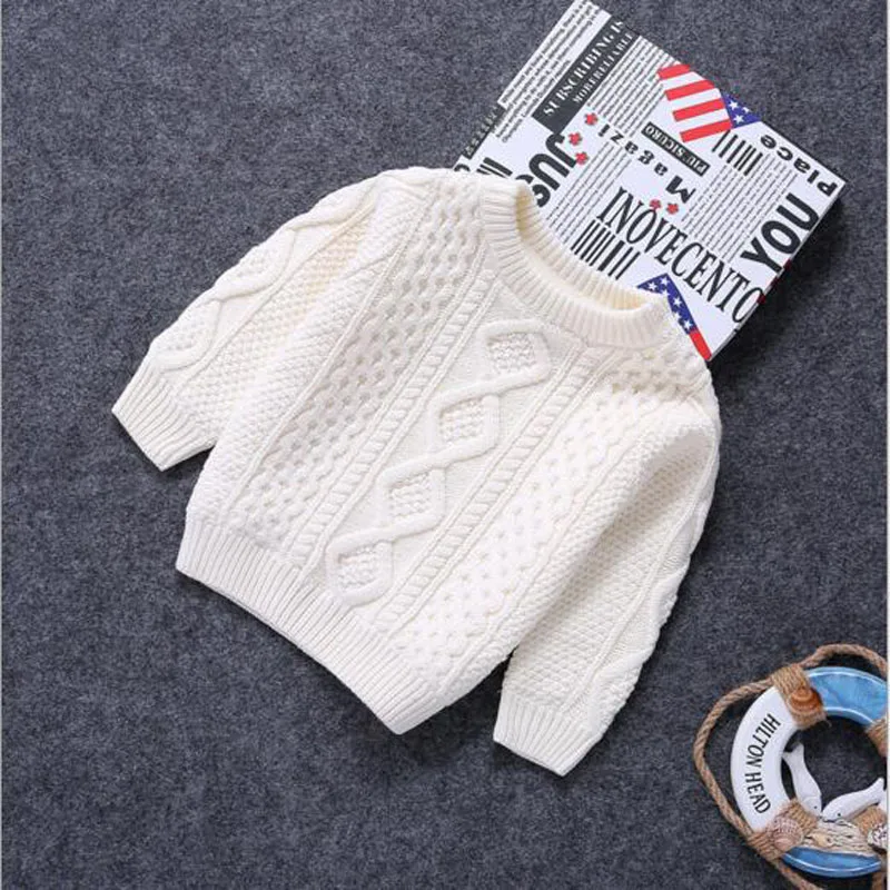 Sweater babi girls boys cotton Warm Pullovers plush inside sweaters girls Winter Autumn Knitted Loose jacket 1-12Y child tops