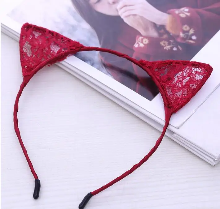 1PCS New Summer Style Girls Lace Cat Ear Headband Hairband Princess Hair Accessories Headwear Sexy Cute Hair Band *new*