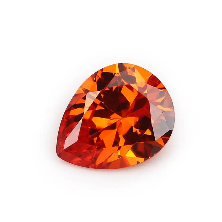 

50PCS 2x3~13x18mm Pear Shape Loose CZ Stone Orange Color AAAAA Cubic zirconia Synthetic stone For Jewelry DIY Gems Stone