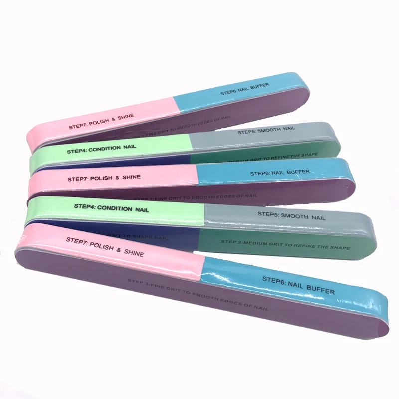 

3 Pcs/Lot Professional Nail Buffers Files 7 Side Sponge Nails Accessories and Tools Manicure Polishing Buffering Block Wholesale