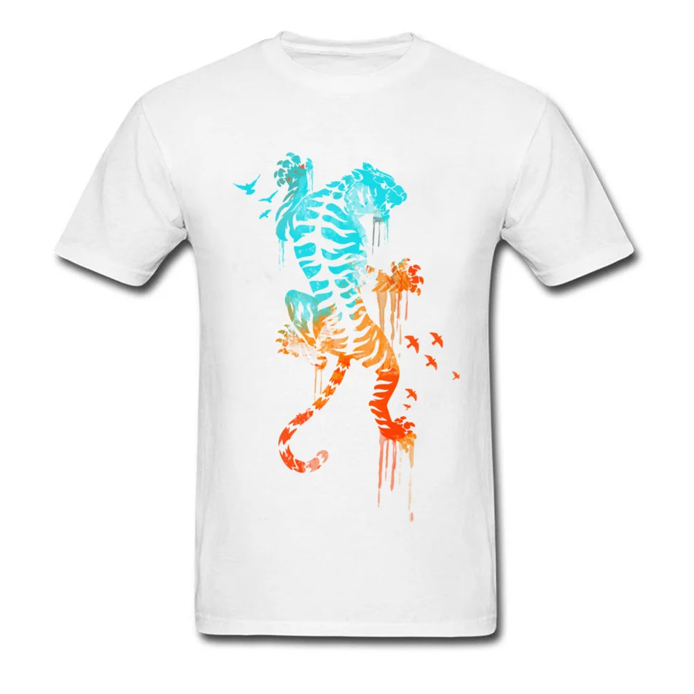 Watercolor Painting T-Shirts Wildlife Beast Animal Melted Survival 3D Tiger Tshirt For Men Hipster Hip Hop Brand Clothes T Shirt