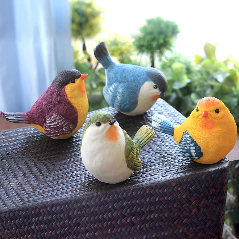 Cute Creative animal birds beasts Figurines home decor resin crafts Photography props balcony garden Wedding decor gift