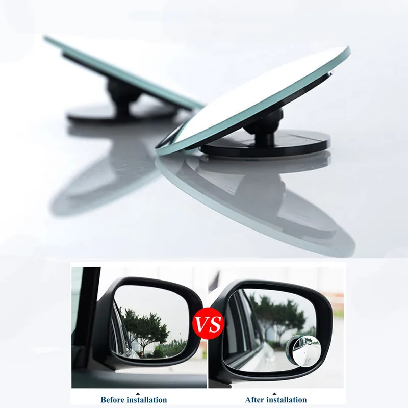 2Pcs Car Convex mirror Wide Angle Blind Spot Mirror Parking Auto Motorcycle Rear View Adjustable Mirror Car Mirror 360 Degree