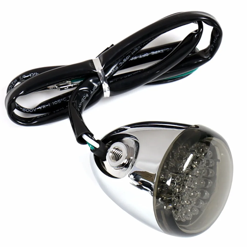 Chrome Deuce/Bullet Rear LED Turn Signal&Smoked Lens For Harley Street Glide Softail Dyna Breakout XL 883 1200