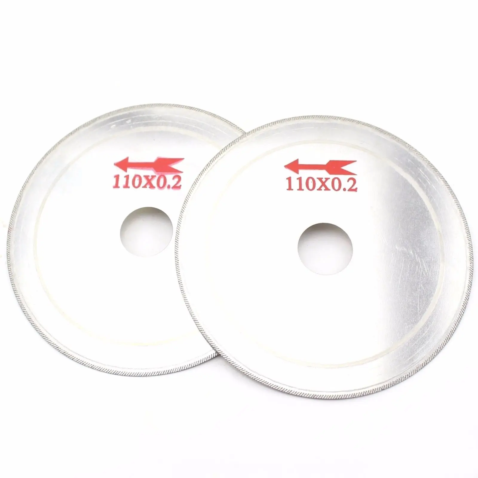 2Pcs 1/2" 110mm Ultra-thin Diamond Lapidary Saw Blade Grinding Wheel Oblique Tooth Slice Polishing Cutting Blade Disc 3/4" Arbor