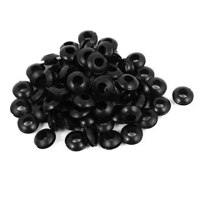 Electric Cable Protector Rubber Wiring Grommets Black 6mm Inner Diameter 100pcs