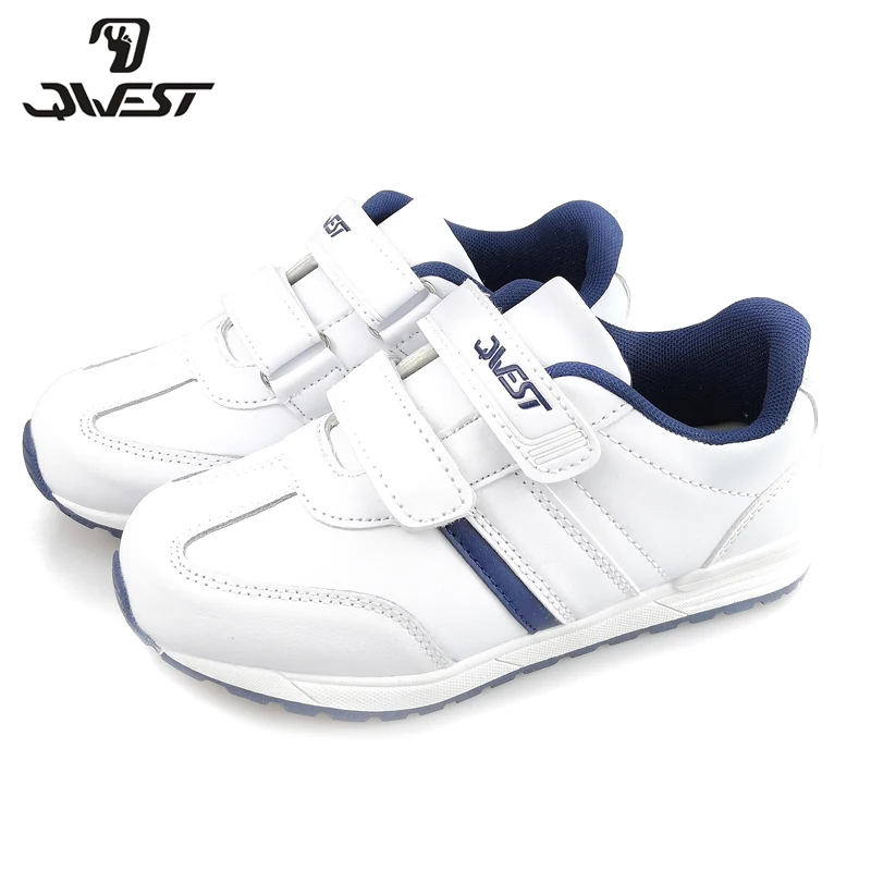 QWEST wiosna buty sportowe do biegania Hook & Loop odkryty dzieci buty białe trampki dla chłopca rozmiar 30-36 darmowa wysyłka 91K-SL-1236