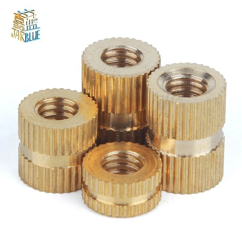 20PCS  M8 Copper Inserts Double Pass Copper Knurl Nut Brass Embedded Part Fastener