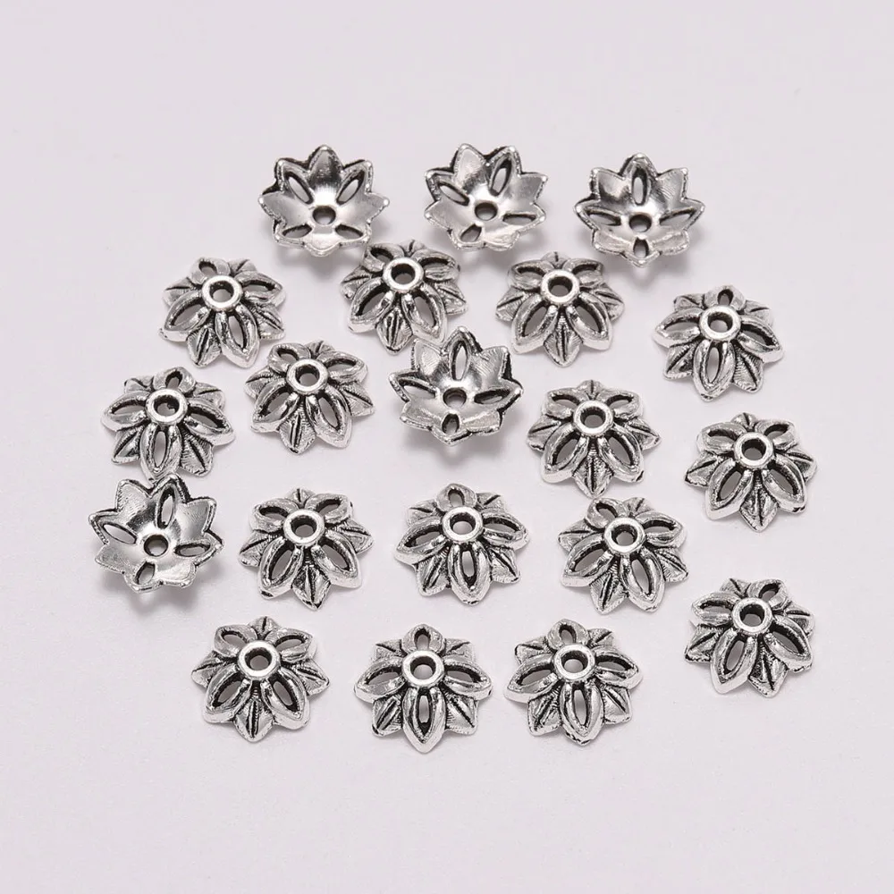 

20pcs/Lot 10mm 8 Petals Hollow Out Flower Loose Sparer Apart Torus End Bead Caps For DIY Jewelry Making Findings