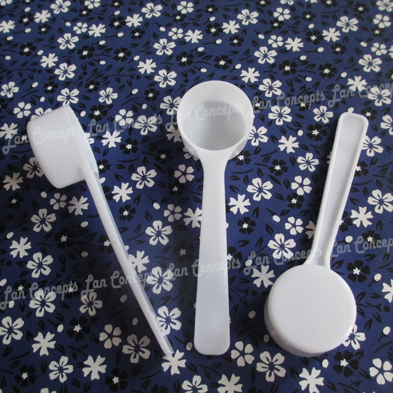 PP Measuring Spoon, Plastic Scoop, 4G, 8ml, 97x28x16mm, White, Free Shipping, 100Pcs Lot