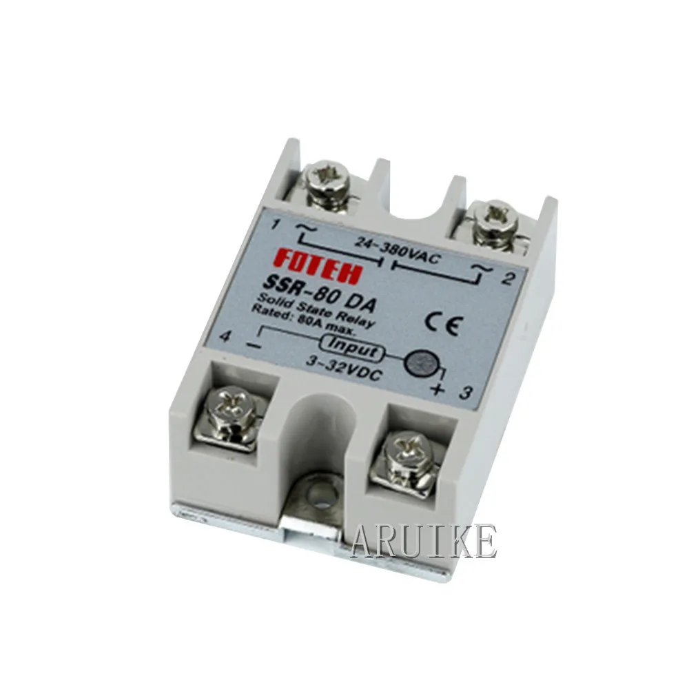 Industrial Solid State Relay SSR 100A 80AA 90AA 120AA with Protective Flag SSR-100DA/120DA/80DA/90DA  DC control AC