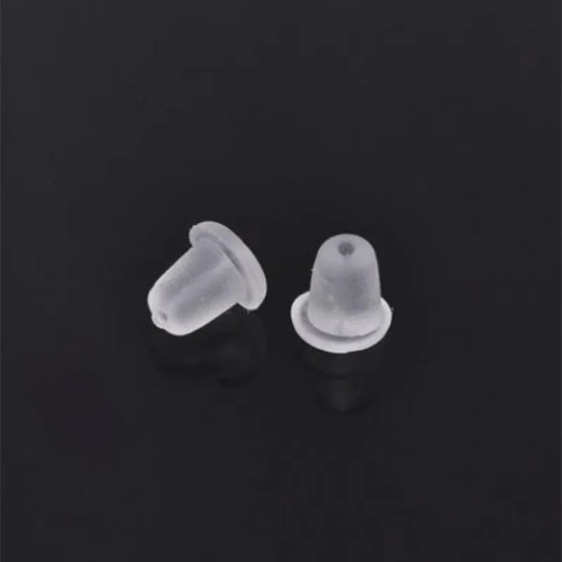 100pcs/lot Cheap DIY Jewelry Findings Delicate Earrings Jewelry Accessories Bullet Plastic Ear Plugging blocked back Wholesale