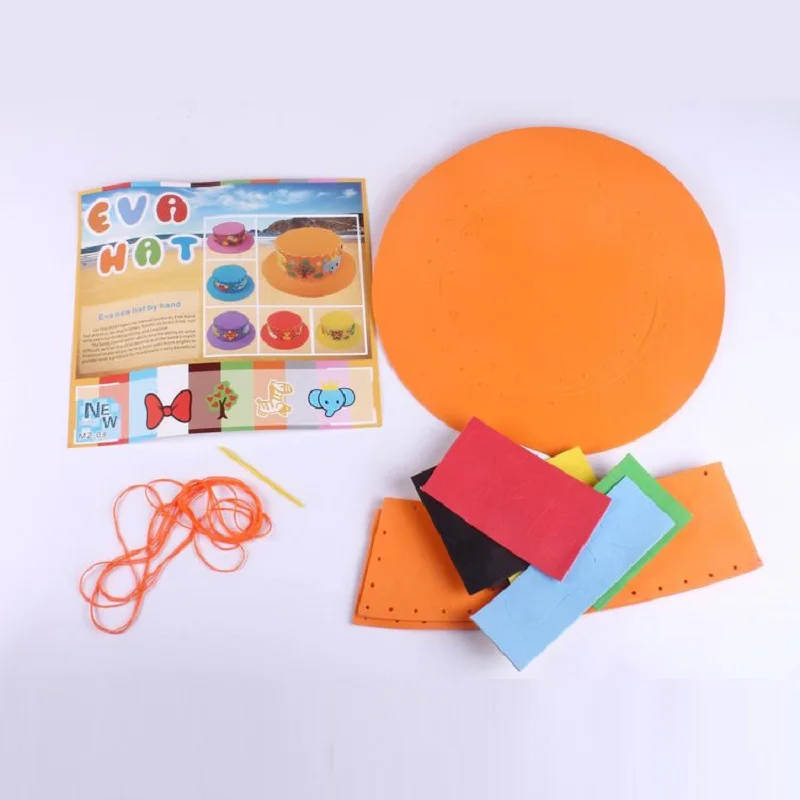 Hand-made 3D EVA Hat Children DIY Handmade Hat Environmental 3D EVA Handmade Craft Gifts Kits DIY Hat Craft Toy for Kids