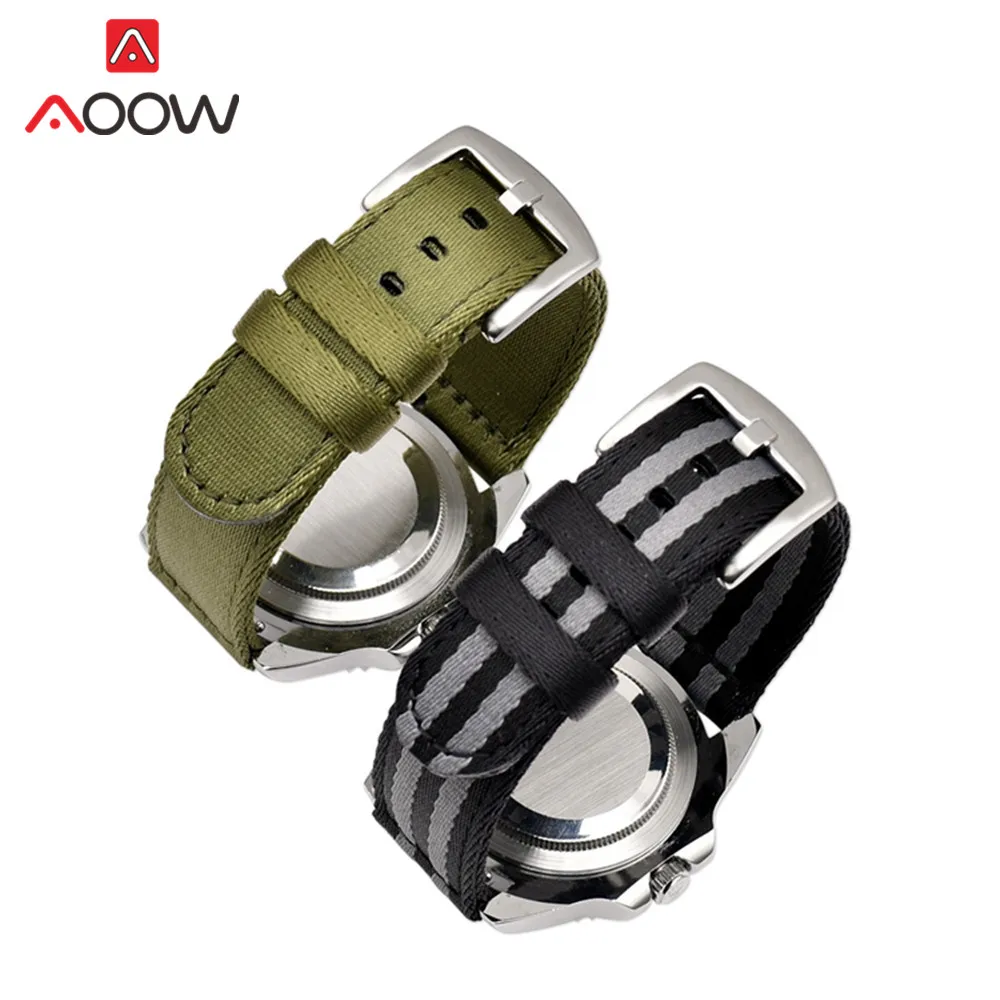 Nylon Strap 18mm 20mm 22mm 24mm for Samsung Galaxy Watch Active2 40mm 44mm Gear S2 Active2 Huawei Canvas Watchband Band Bracelet