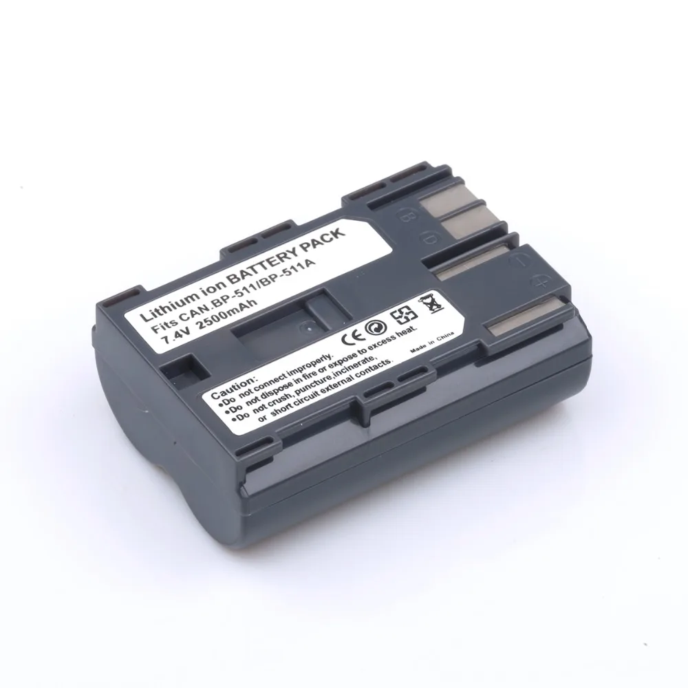 Probty 1Pcs 7.4V 2600mh BP-511 BP 511 BP511 Batterie + LCD USB Chargeur pour appareil photo Canon EOS 40D 300D 5D 20D 30D 50D G6 G5 G3 G2 G1